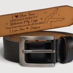 Custom Name Funny Love Message Gifts for Him - Personalized Engraved Leather Belt