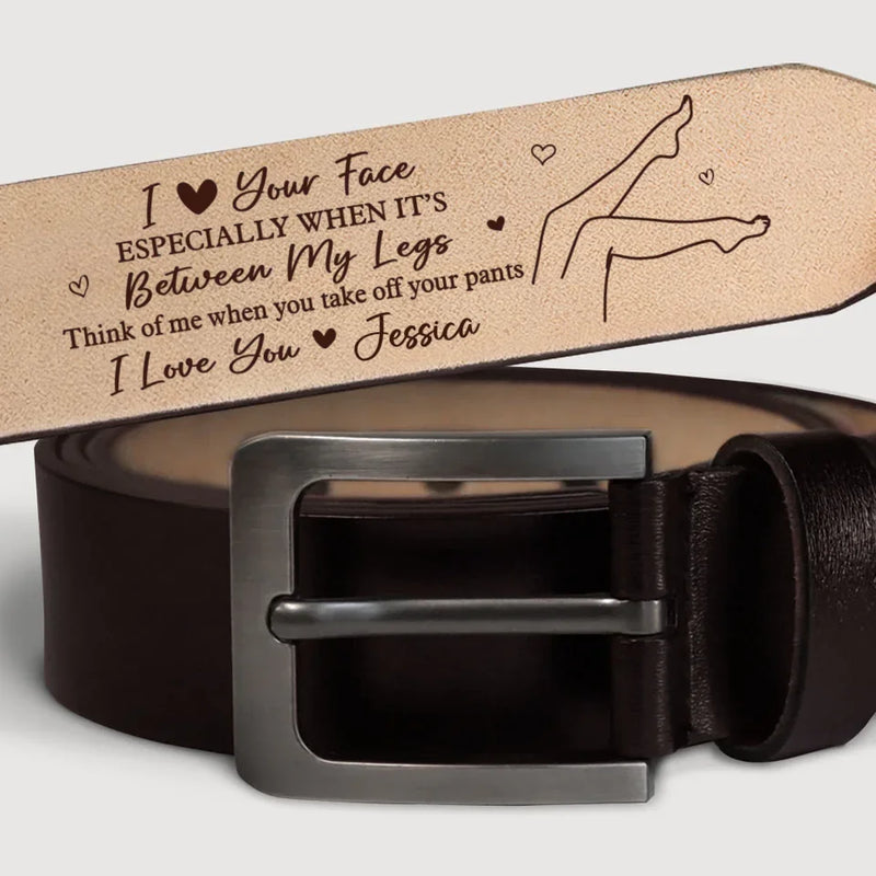 A Reminder Of Us In Every Gesture - Couple Personalized Custom Engraved Leather Belt - Gift For Husband Wife, Anniversary