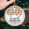 Annoying Each Other And Still Going Strong - Couple Personalized Custom 3D Inflated Effect Printed Ornament - Acrylic, Ceramic Round Shaped - Christmas Gift For Husband Wife, Anniversary