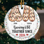 Custom Name & Year Couple Christmas Gifts - Personalized Ceramic Ornament