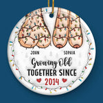 Custom Name & Year Couple Christmas Gifts - Personalized Ceramic Ornament