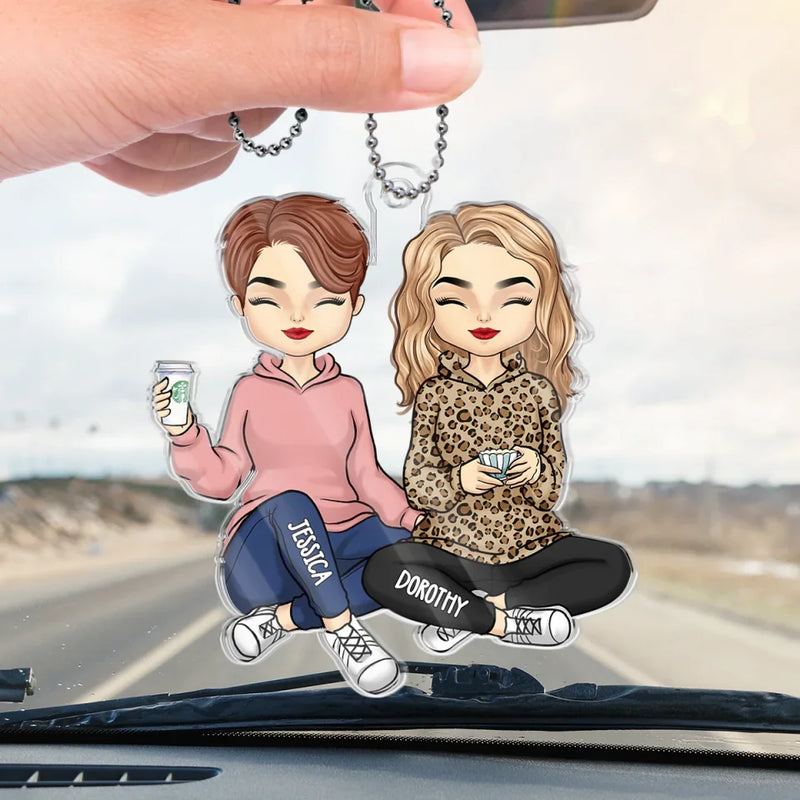 Custom Name Best Friend Gifts for Women - Personalized Car Ornament