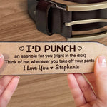 Custom Funny Naughty Love Gifts for Him - Personalized Engraved Leather Belt