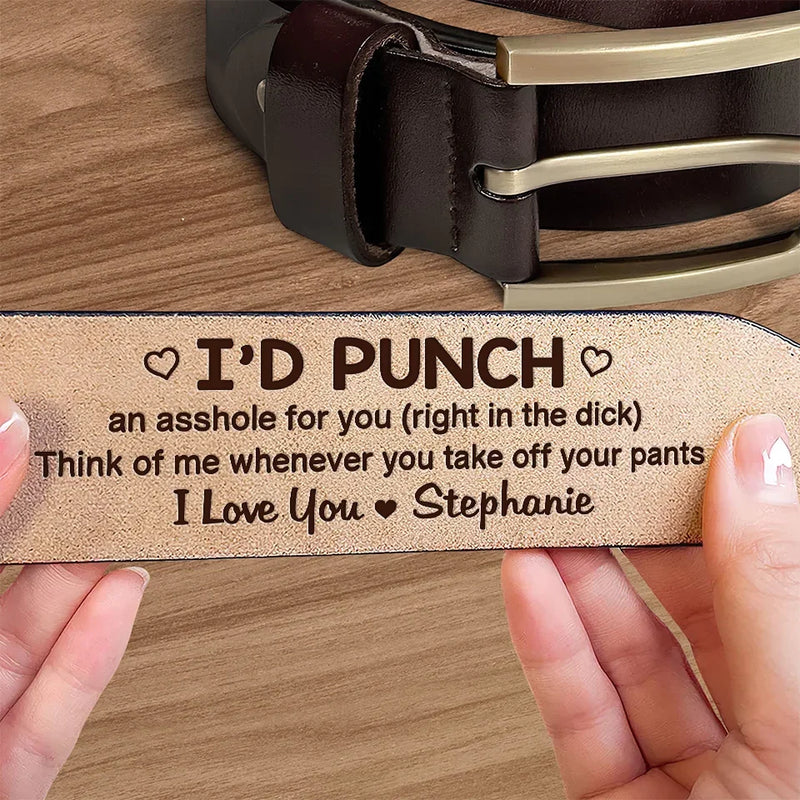 Custom Funny Naughty Love Gifts for Him - Personalized Engraved Leather Belt