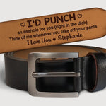 Custom Funny Naughty Love Gifts for Him - Personalized Engraved Leather Belt