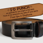 Custom Funny Naughty Love Gifts for Him - Personalized Engraved Leather Belt