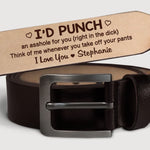 Custom Funny Naughty Love Gifts for Him - Personalized Engraved Leather Belt