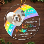 Custom Pet Photo Rainbow Bridge Memorial Gifts - Personalized Ornament