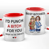 I’d Fight Anyone For Your Smile - Bestie Personalized Custom Accent Mug - Gift For Best Friends, BFF, Sisters