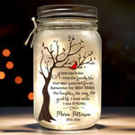 Custom Name Memorial Family Tree Gifts - Personalized Mason Jar Light