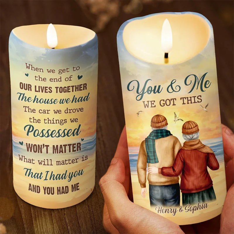 Our Lives Together - Couple Personalized Custom LED Candle - Gift For Husband Wife, Anniversary