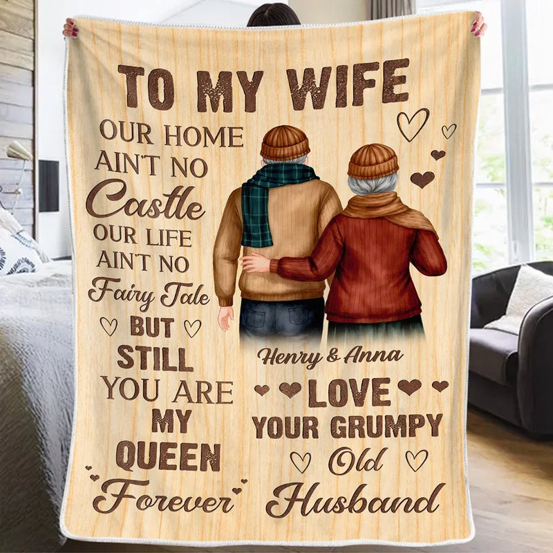 My Queen Today And Every Day - Couple Family Personalized Custom Blanket - Gift For Husband Wife, Anniversary