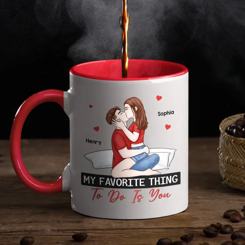 Together Is My Favorite Place To Be - Couple Personalized Custom Accent Mug - Gift For Husband Wife, Anniversary
