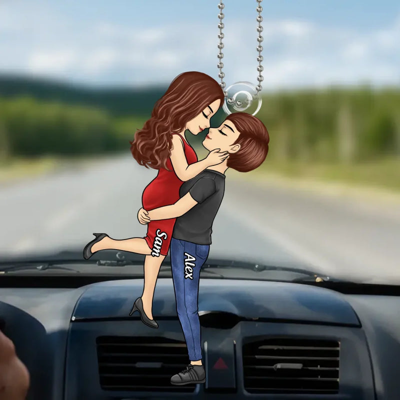 Custom Name Lesbian Couple Gifts - Personalized Car Ornament
