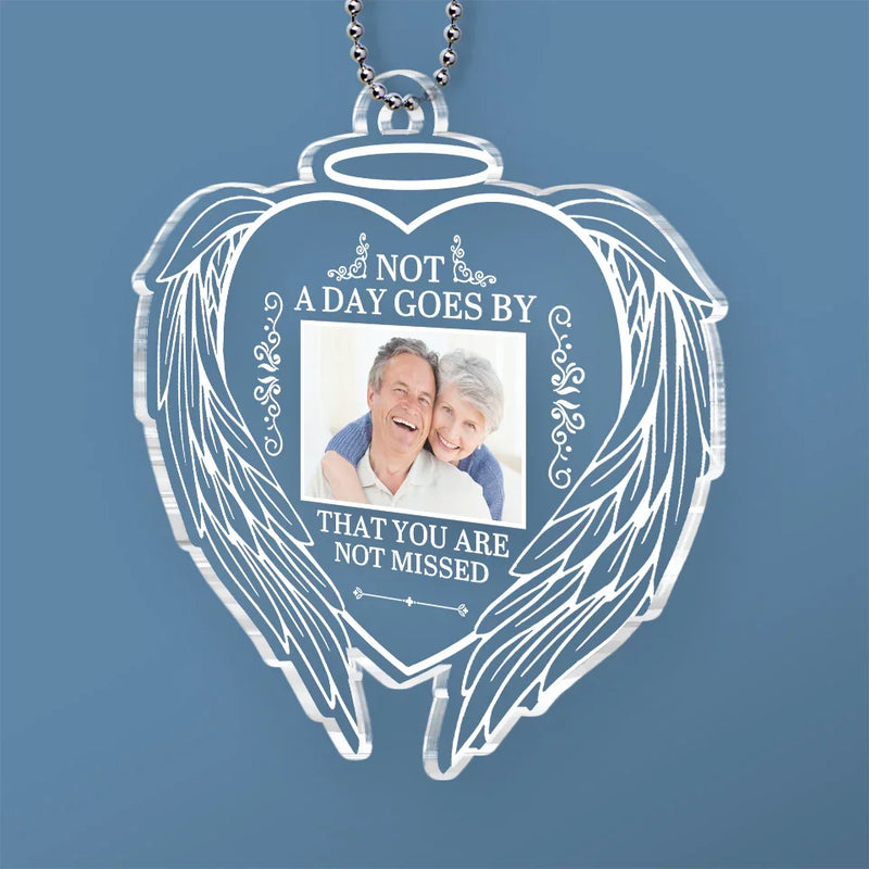 Custom Photo Memorial Angel Couple Gifts - Personalized Car Ornament