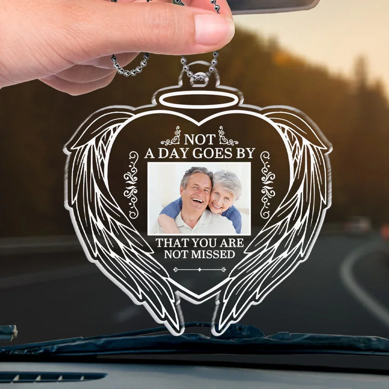 Custom Photo Memorial Angel Couple Gifts - Personalized Car Ornament