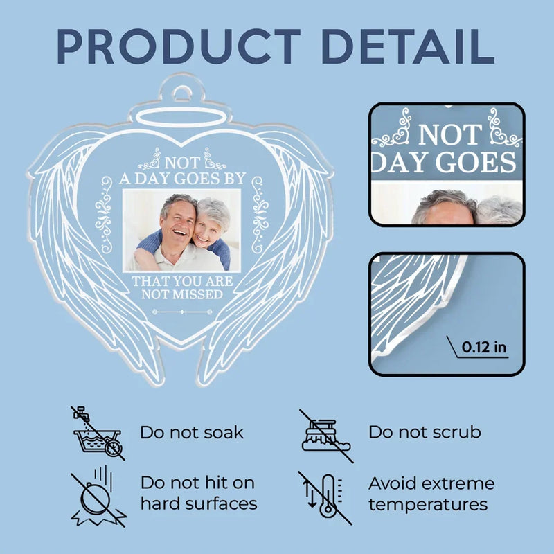 Custom Photo Memorial Angel Couple Gifts - Personalized Car Ornament