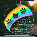 Custom Name Pet Memorial Rainbow Bridge Decor - Personalized Car Ornament