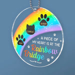 Custom Name Pet Memorial Rainbow Bridge Decor - Personalized Car Ornament