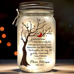 Custom Name Memorial Family Tree Gifts - Personalized Mason Jar Light