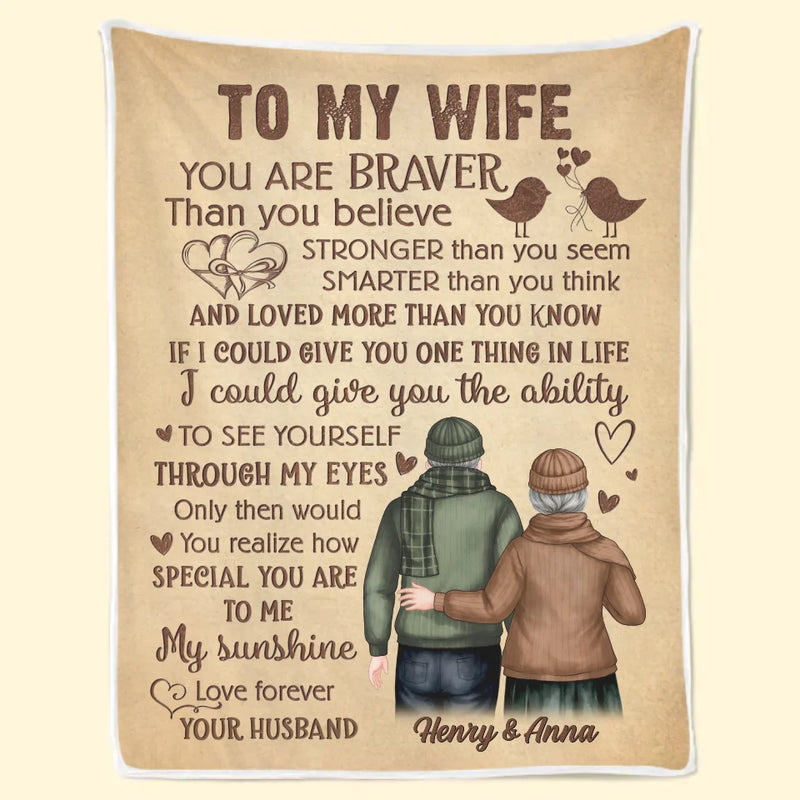 Custom Name Romantic Wife Gifts - Personalized Blanket