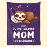 Custom Name Sleepy Sloth Mom Gifts - Personalized Blanket