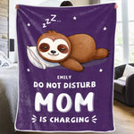 Custom Name Sleepy Sloth Mom Gifts - Personalized Blanket