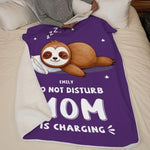Custom Name Sleepy Sloth Mom Gifts - Personalized Blanket