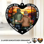 Custom Name & Date Couple Keepsake - Personalized Suncatcher Ornament
