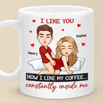 Custom Name Flirty Couple Coffee Gifts - Personalized Mugs