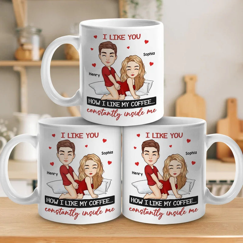 Custom Name Flirty Couple Coffee Gifts - Personalized Mugs