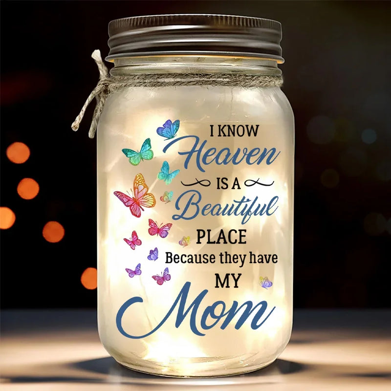 In Our Hearts, They Live Forever - Memorial Personalized Custom Mason Jar Light - Sympathy Gift For Family Members