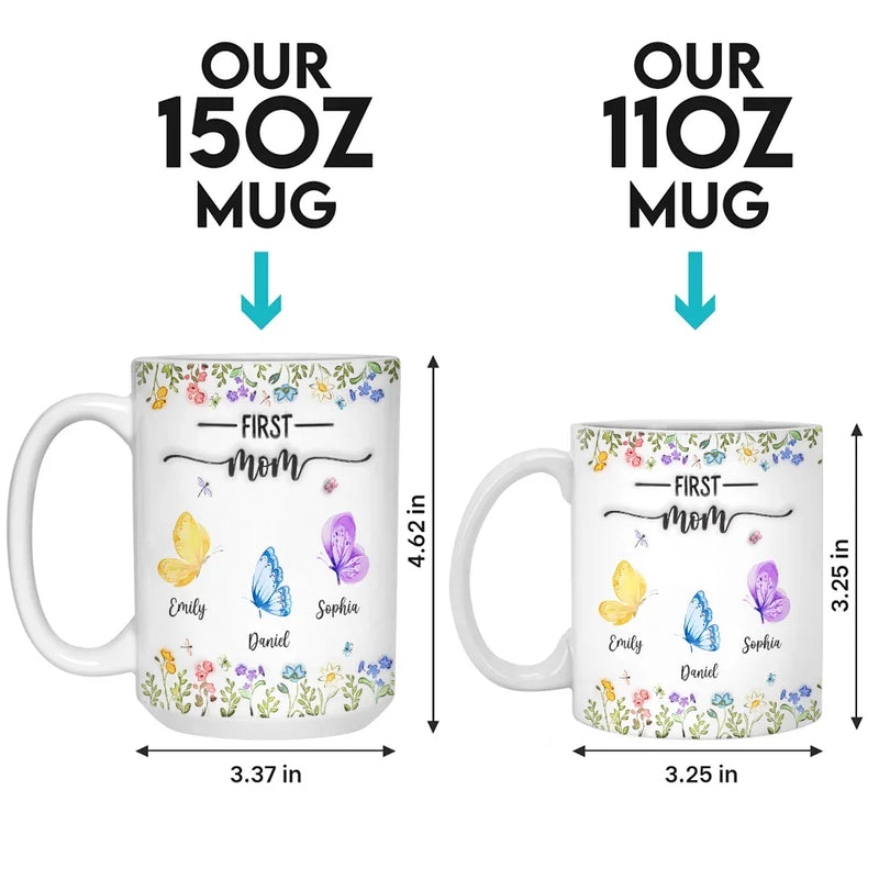 Custom Name First Mom Now Grandma Gifts - Personalized Mugs
