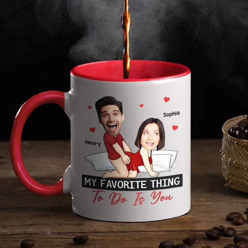 Custom Name Romantic Couple Gifts - Personalized Accent Mugs