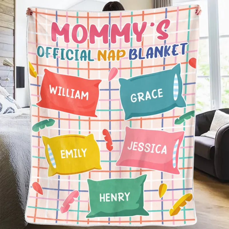 Custom Name Mommy's Nap Blanket Gifts for Mom - Personalized Blanket