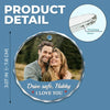 Custom Photo Every Mile, My Love Is With You - Couple Personalized Custom Round Glass Ornament Car Hanger - Gift For Husband Wife, Anniversary