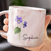 Our Friendship Is The Sweetest Flower Of All - Bestie Personalized Custom Marble Mug - Gift For Best Friends, BFF, Sisters