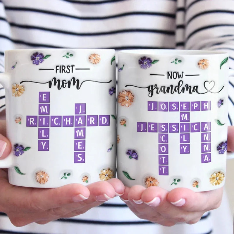Custom Name First Mom Now Grandma Gifts - Personalized Mugs