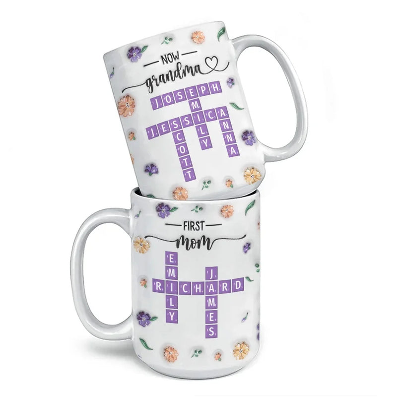Custom Name First Mom Now Grandma Gifts - Personalized Mugs