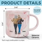 Custom Name Badass Bestie Sister Gifts - Personalized Marble Mug