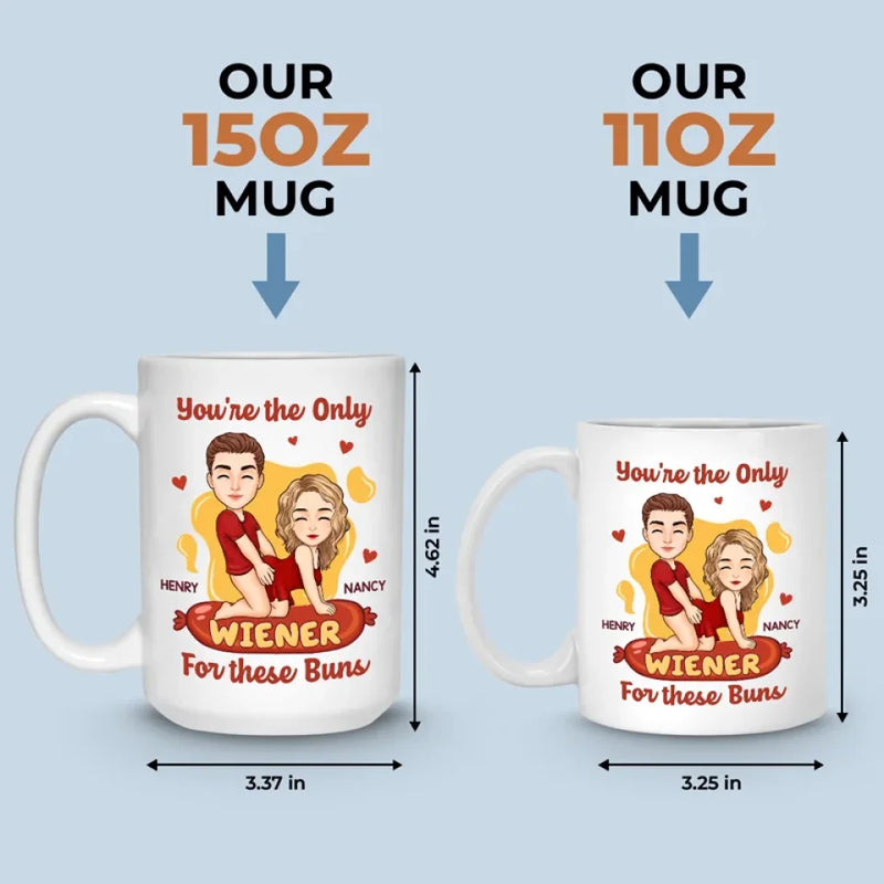 Custom Name Funny Wiener Couple Gifts - Personalized Mugs