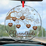 Custom Name Grandkids Family Tree Gifts - Personalized Glass Ornament