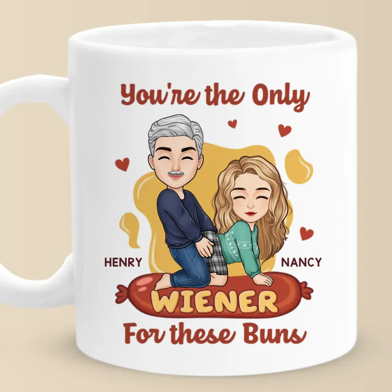 Custom Name Funny Wiener Couple Gifts - Personalized Mugs