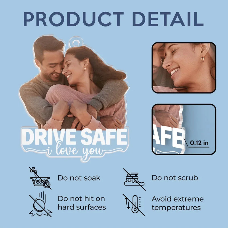 Custom Photo Happier With You - Couple Personalized Custom Car Ornament - Acrylic Custom Shaped - Gift For Husband Wife, Anniversary