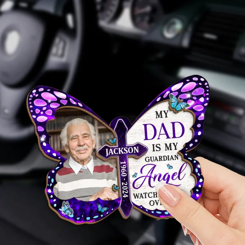 Custom Photo Memorial Dad Gifts - Personalized Car Visor Clip