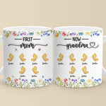 Custom Name First Mom Now Grandma Gifts - Personalized Mugs