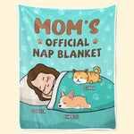 Custom Name Mom's Official Nap Gifts for Pet Lovers - Personalized Blanket