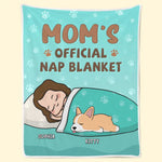 Custom Name Mom's Official Nap Gifts for Pet Lovers - Personalized Blanket