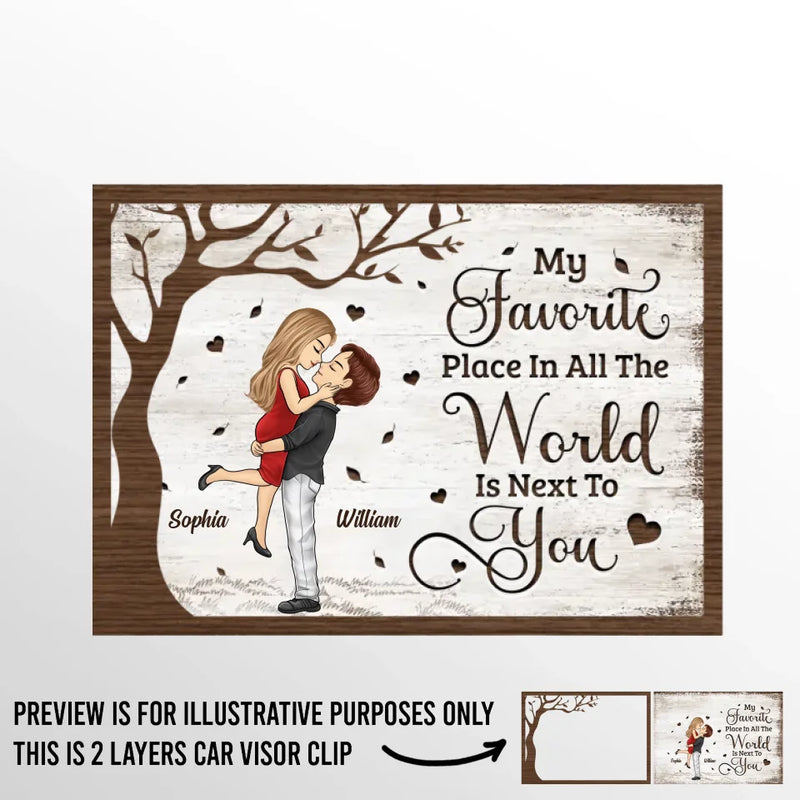 Custom Name Romantic Couple Gifts - Personalized Car Visor Clip