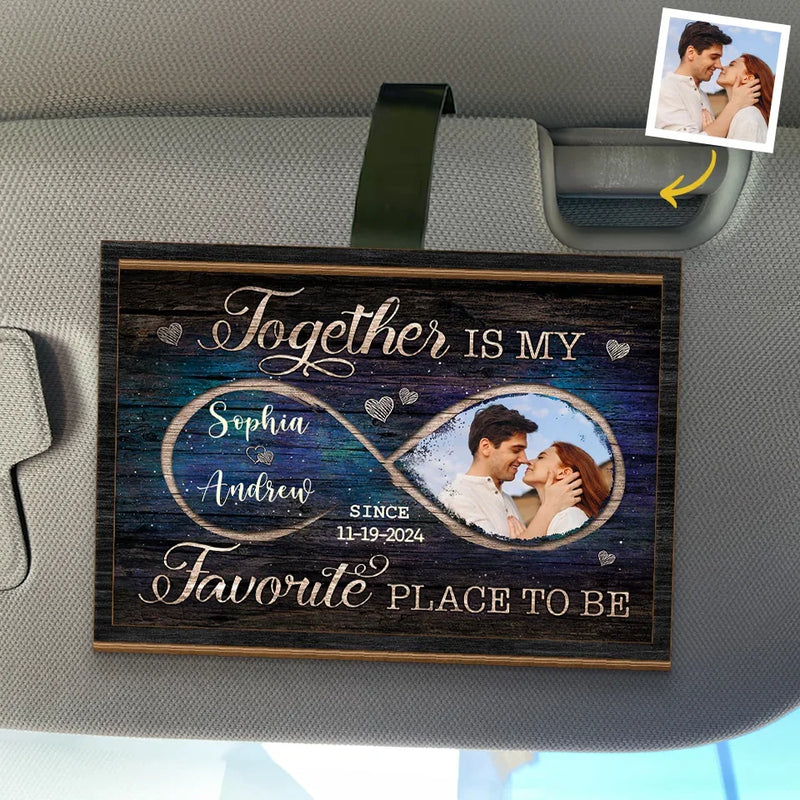 Custom Photo From The First Moment To Forever, I’m Yours	- Couple Personalized Custom Car Visor Clip - Gift For Husband Wife, Anniversary